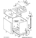 CABINET, COVER & FRONT PANEL Diagram and Parts List for WDSR2120J5WW  General Electric Washer