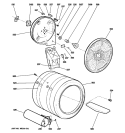 DRUM Diagram and Parts List for DNCD450GG5WC  General Electric Dryer
