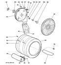 DRUM Diagram and Parts List for DPSE810GG5WT  General Electric Dryer