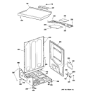 CABINET Diagram and Parts List for DWSR483EG8WW  General Electric Dryer