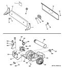 BACKSPLASH, BLOWER & MOTOR ASSEMBLY Diagram and Parts List for DX2300EG6WW  General Electric Dryer