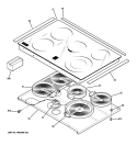 COOKTOP Diagram and Parts List for JD968BK5BB  General Electric Range