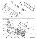 BACKSPLASH, BLOWER & MOTOR ASSEMBLY Diagram and Parts List for DSLVR48GH4WW  General Electric Dryer