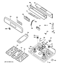 CONTROL PANEL & COOKTOP Diagram and Parts List for JGBP87SEM2SS  General Electric Range