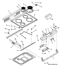 CONTROL PANEL & COOKTOP Diagram and Parts List for JSP39DN1BB  General Electric Range