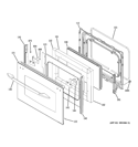 LOWER DOOR Diagram and Parts List for PB975BM2BB  General Electric Range