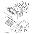 DOOR & DRAWER PARTS Diagram and Parts List for JGB280SEN2SS  General Electric Range