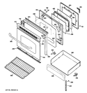 DOOR & DRAWER PARTS Diagram and Parts List for JGBP36DEM3WW  General Electric Range