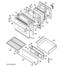 DOOR & DRAWER PARTS Diagram and Parts List for JGBP90MEHBBC  General Electric Range