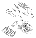 CONTROL PANEL & COOKTOP Diagram and Parts List for PGB908SEM2SS  General Electric Range