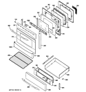 DOOR & DRAWER PARTS Diagram and Parts List for PGB908SEM2SS  General Electric Range