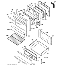 DOOR & DRAWER PARTS Diagram and Parts List for PGB910SEM2SS  General Electric Range