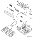 CONTROL PANEL & COOKTOP Diagram and Parts List for PGB916DEM2CC  General Electric Range