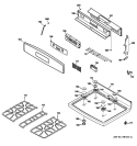 CONTROL PANEL & COOKTOP Diagram and Parts List for PGB928SEM2SS  General Electric Range