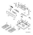 CONTROL PANEL & COOKTOP Diagram and Parts List for PGB928TEM2WW  General Electric Range