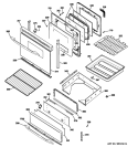 DOOR & DRAWER PARTS Diagram and Parts List for PGB928TEM2WW  General Electric Range