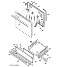 DOOR & DRAWER PARTS Diagram and Parts List for RGB524PEH6CT  Hotpoint Range