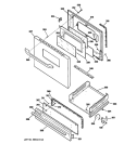 DOOR & DRAWER PARTS Diagram and Parts List for RGB528PEN2BB  Hotpoint Range