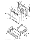 DOOR & DRAWER PARTS Diagram and Parts List for RGB540SEH8SA  Hotpoint Range