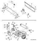 BACKSPLASH, BLOWER & MOTOR ASSEMBLY Diagram and Parts List for NVLR223EG6WW  Hotpoint Dryer