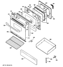DOOR & DRAWER PARTS Diagram and Parts List for RGB790WEK8WW  Hotpoint Range