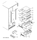 FRESH FOOD SHELVES Diagram and Parts List for GSE20IBTJFBB  General Electric Refrigerator