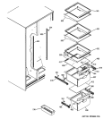 FRESH FOOD SHELVES Diagram and Parts List for GSE22KEWJFBB  General Electric Refrigerator