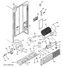 SEALED SYSTEM & MOTHER BOARD Diagram and Parts List for GSS22IBTJCC  General Electric Refrigerator