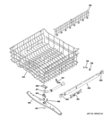 UPPER RACK ASSEMBLY Diagram and Parts List for PDW9200N00WW  General Electric Dishwasher