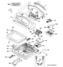 CONTROLS, BACKSPLASH & TOP PANEL Diagram and Parts List for WPGT9150H0MG  General Electric Washer