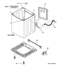 CABINET Diagram and Parts List for WPGT9150H0MG  General Electric Washer