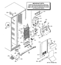 FREEZER SECTION Diagram and Parts List for PCF25PGWCBB  General Electric Refrigerator