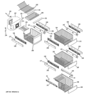 FREEZER SHELVES Diagram and Parts List for PCF25PGWCBB  General Electric Refrigerator