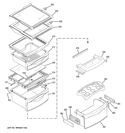 FRESH FOOD SHELVES Diagram and Parts List for PSC25NSTBSS  General Electric Refrigerator