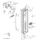 FREEZER DOOR Diagram and Parts List for PSC25NSWASS  General Electric Refrigerator