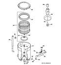 TUB, BASKET & AGITATOR Diagram and Parts List for WHDRR418G3WW  General Electric Washer