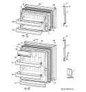 DOORS Diagram and Parts List for CTS18FBSBLWW  General Electric Refrigerator