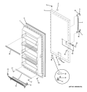 DOOR Diagram and Parts List for FUF14DUDRWW  General Electric Freezer