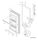 DOOR Diagram and Parts List for FUF20DTERWH  General Electric Freezer