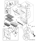 CABINET Diagram and Parts List for FUF20DUDRWW  General Electric Freezer