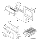DOOR & DRAWER PARTS Diagram and Parts List for RGA720EK2WH  Hotpoint Range