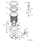 TUB, BASKET & AGITATOR Diagram and Parts List for WISQ416FT8WW  General Electric Washer
