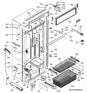 FREEZER SECTION, TRIM & COMPONENTS Diagram and Parts List for ZIC360NRJRH  General Electric Refrigerator