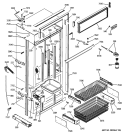 FREEZER SECTION, TRIM & COMPONENTS Diagram and Parts List for ZICP720ASESS  General Electric Refrigerator