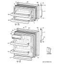 DOORS Diagram and Parts List for GTS18ECTBRBB  General Electric Refrigerator