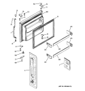 FREEZER DOOR Diagram and Parts List for GTE22IBTJRWW  General Electric Refrigerator