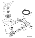 MOTOR-PUMP MECHANISM Diagram and Parts List for PDW7800P00CC  General Electric Dishwasher
