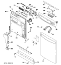 ESCUTCHEON & DOOR ASSEMBLY Diagram and Parts List for PDW7900P00BB  General Electric Dishwasher