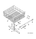 UPPER RACK ASSEMBLY Diagram and Parts List for PDWT200P00BB  General Electric Dishwasher