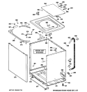 CABINET, COVER & FRONT PANEL Diagram and Parts List for S3700G3WW  General Electric Washer